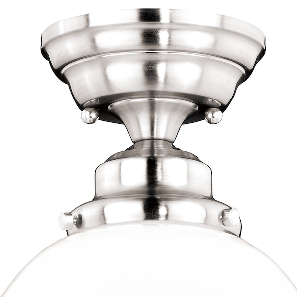 Huntley 12in Semi-Flush Mount Nickel